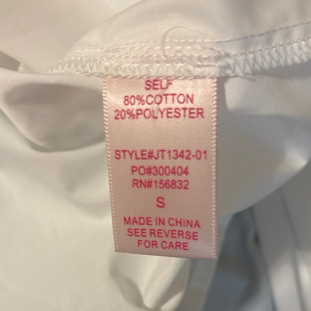 So Me The Charming Blouse Tie Front Pearl Detail Size Small White Boho - Picture 8 of 8